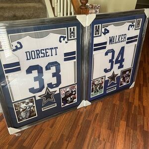 Framed Sports Jersey Wall Art - Blue and White